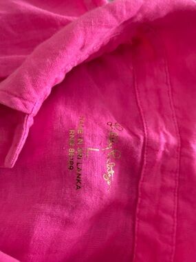Lilly Pulitzer Hot Pink Collared Shirt